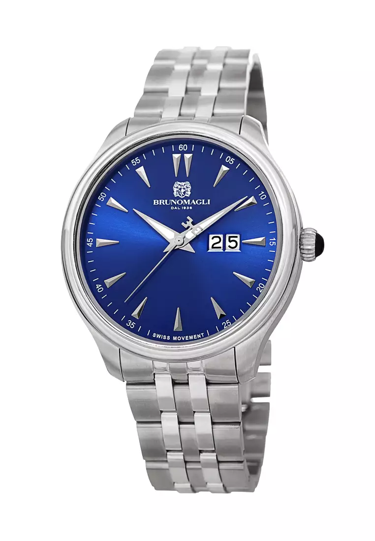 Bruno Magli Luca 16.171121-STB Jam Tangan Pria Bracelet Silver Blue