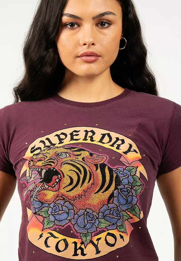 Tattoo Rhinestone Fitted Tee