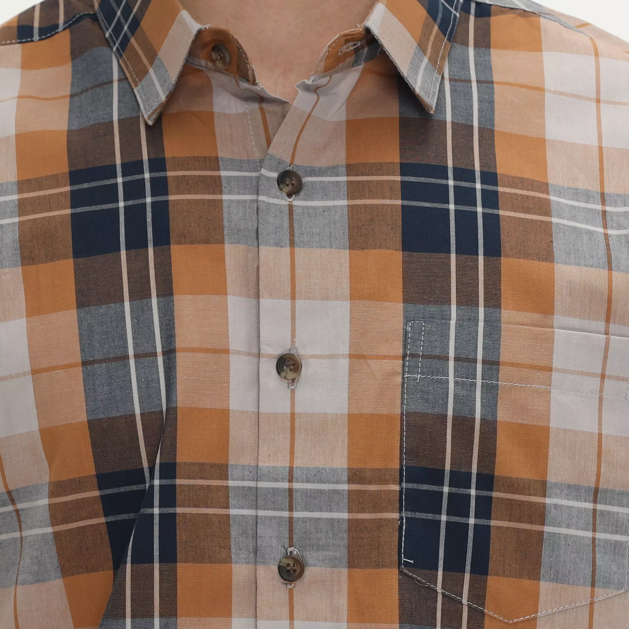 Platini Kemeja Kotak-Kotak Pria Lengan Pendek Brown 71002