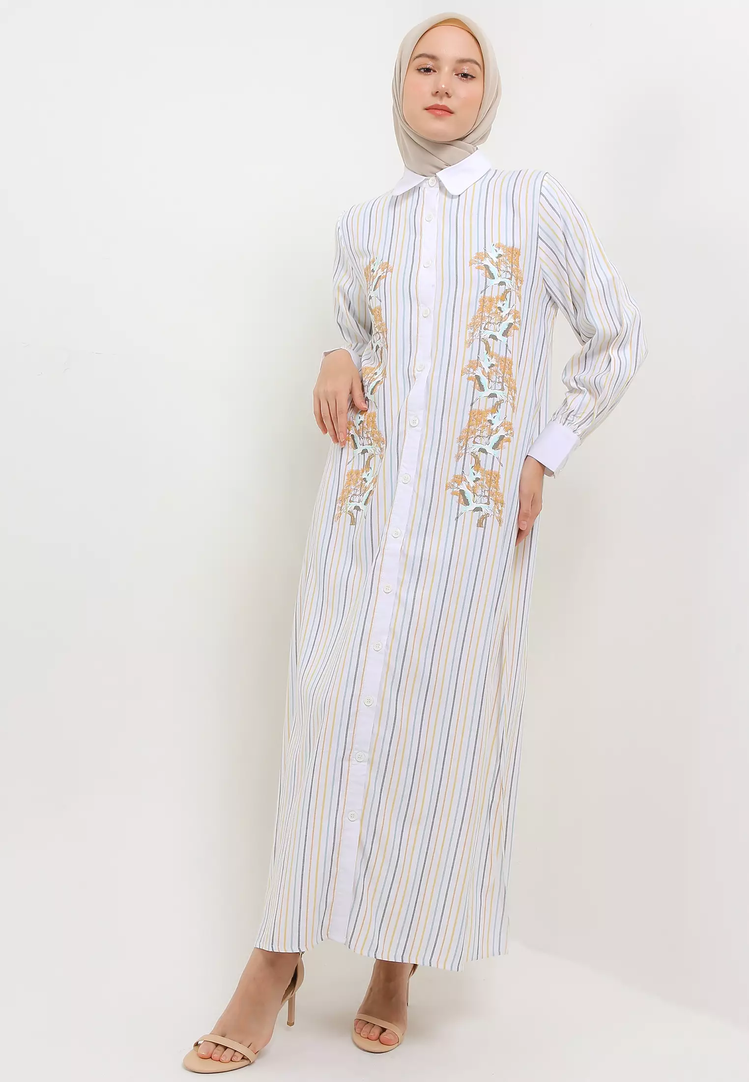 MFMW Shakinna Dress Gamis Multicolor Motif Bunga