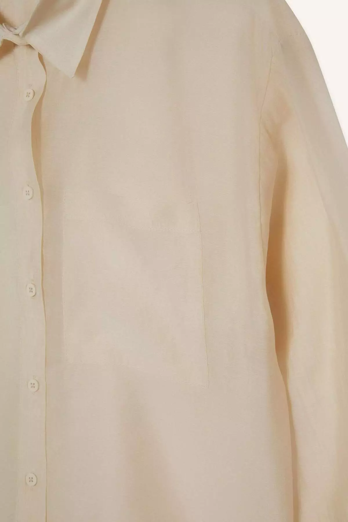 Oversize Wide Fit Basic Plain Modal Long Sleeve Shirt E3866Ax25Sp