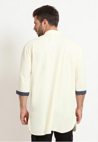 Jual ZAYIDAN Kaos  Gamis  Denim  Pocket Zayidan Putih 