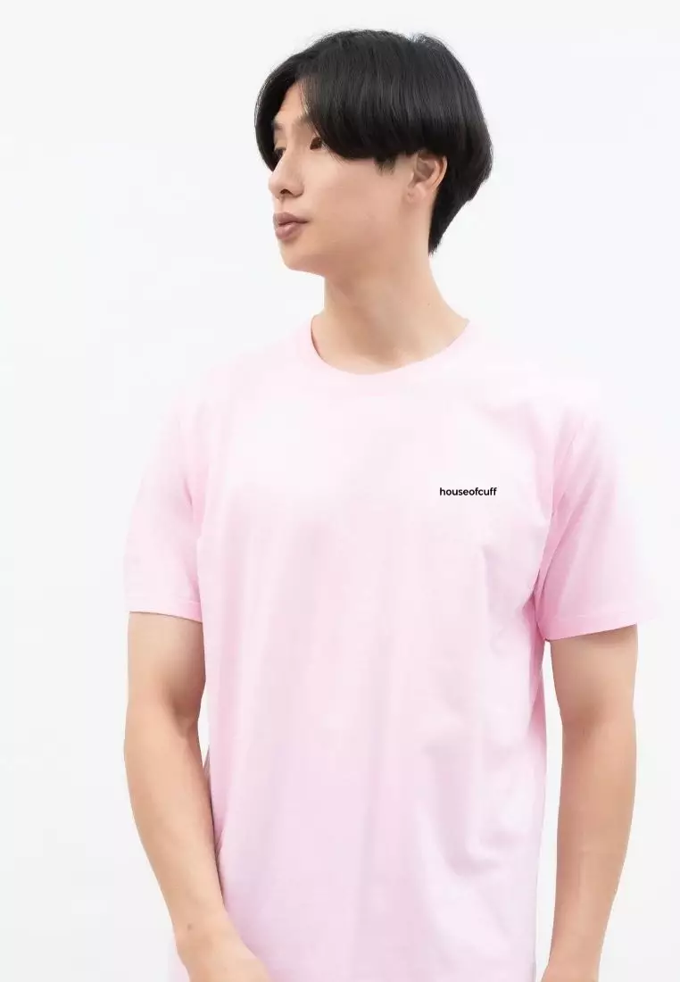 Kaos Polos Pria Premium Katun Combed Lengan Pendek Baby Pink
