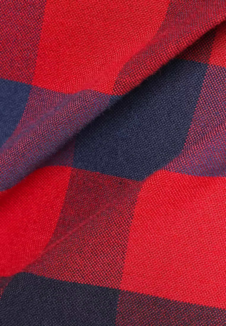 MANZONE - Kemeja Oxford Lengan Pendek Pria Raka 2 Slim Fit - Red