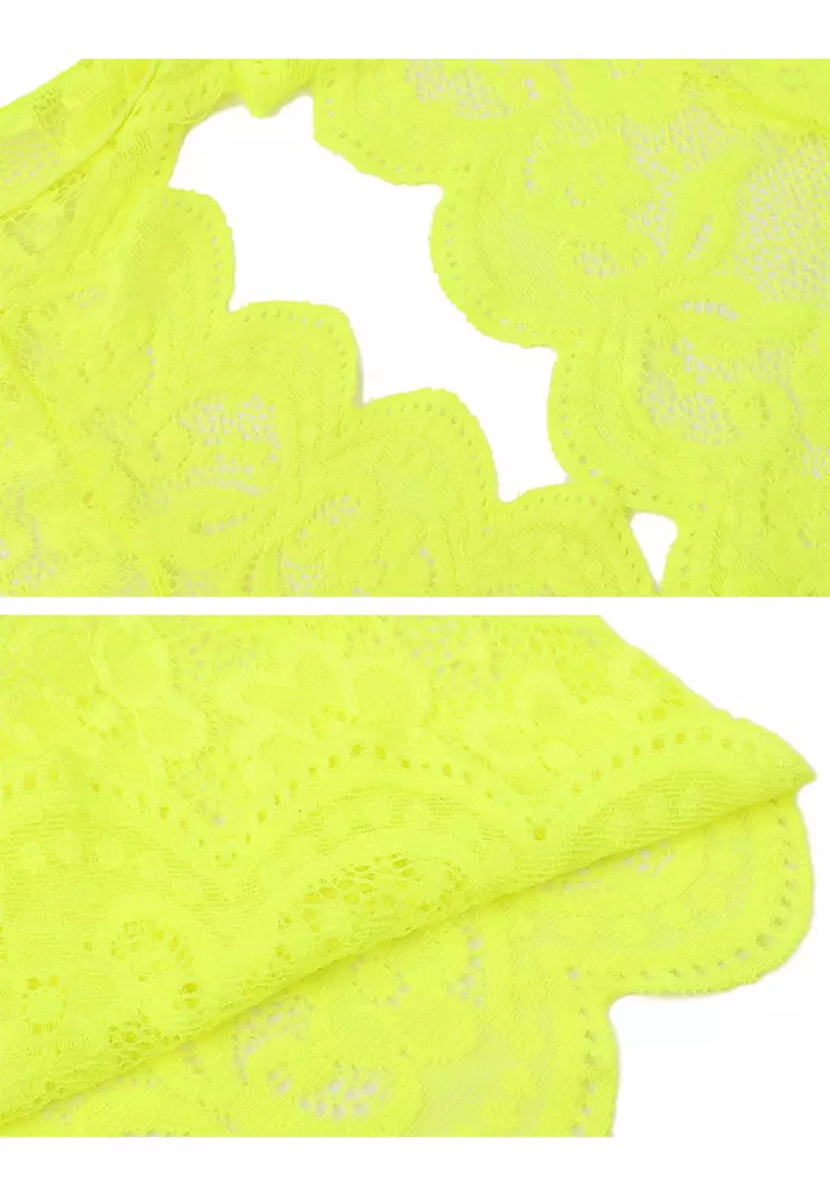 Neon yellow lace jumpsuit online