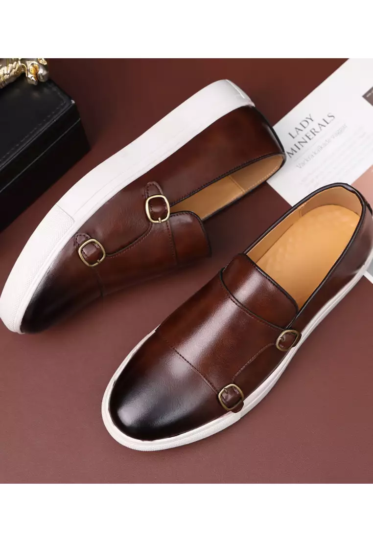 Buy Twenty Eight Shoes Double Buckle Synthetic Leather Slip-Ons