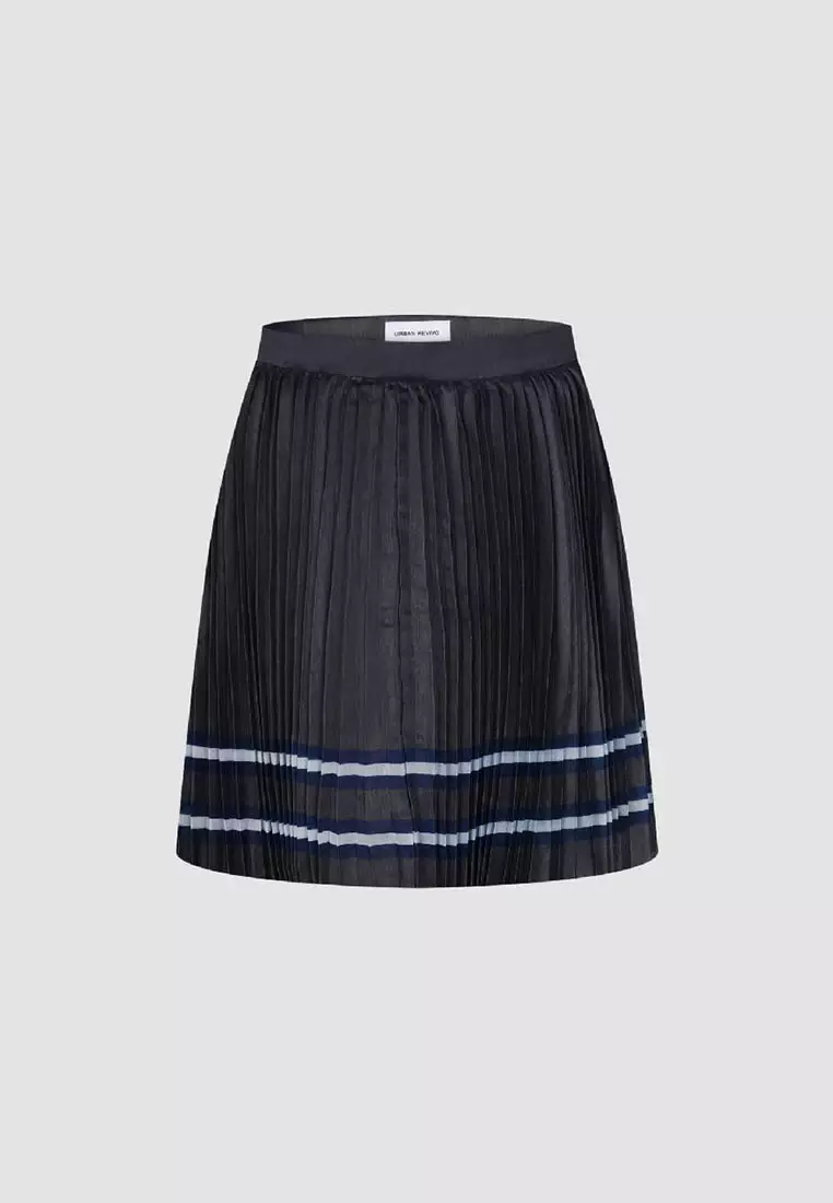 Pleated Mini A-Line Skirt
