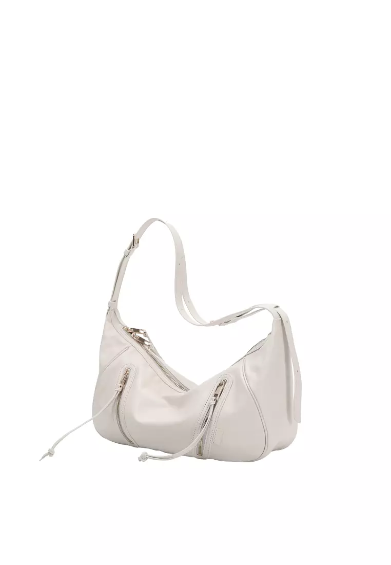 Ursula V11 2-Way Drape Hobo / Crossbody Bag - Cream Beige