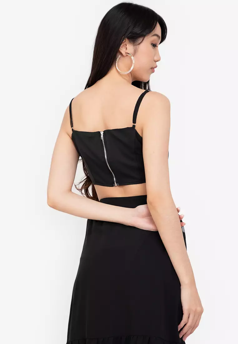Zipper top bustier top