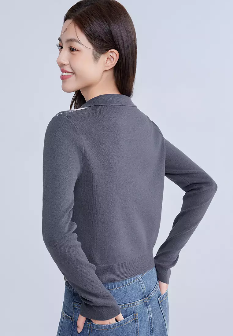 トップス kumi Buy 6IXTY8IGHT KUMI CROPPED KNIT POLO TOP FOR WOMAN GIRL ST10432