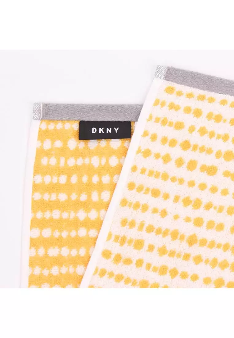 Buy DKNY DKNY Turkish Cotton Dots White Ochre Bath Towel 2024 Online ZALORA