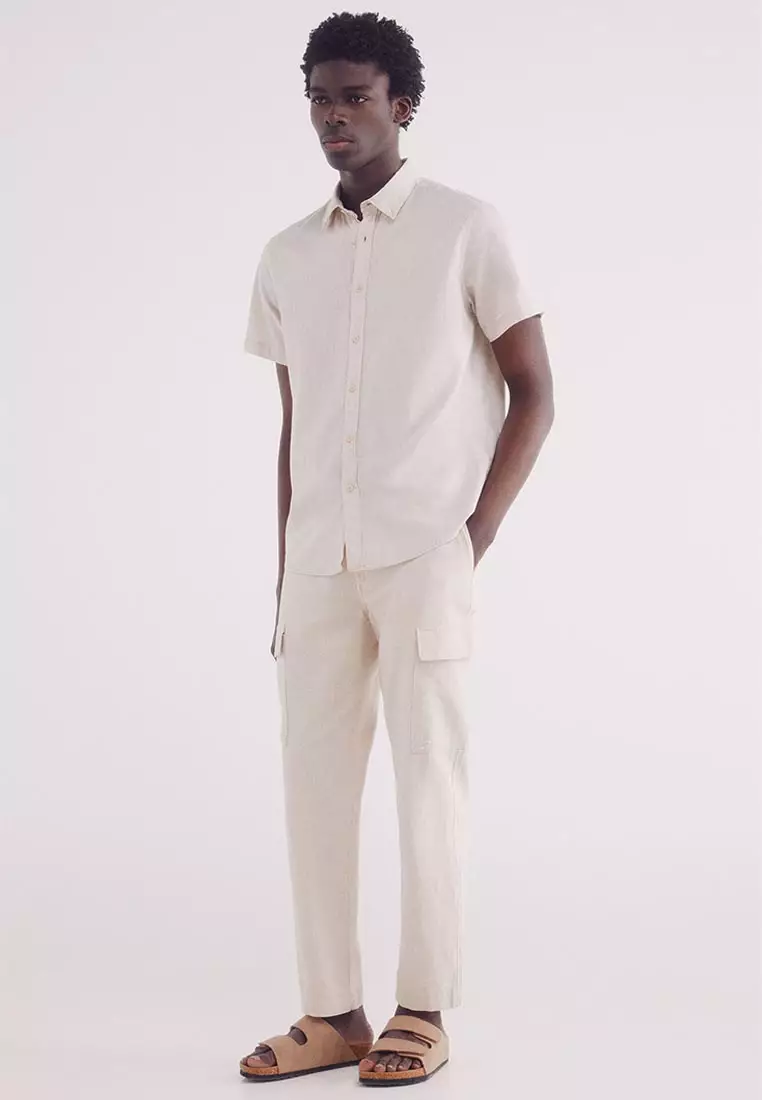 Short-Sleeved Linen Shirt