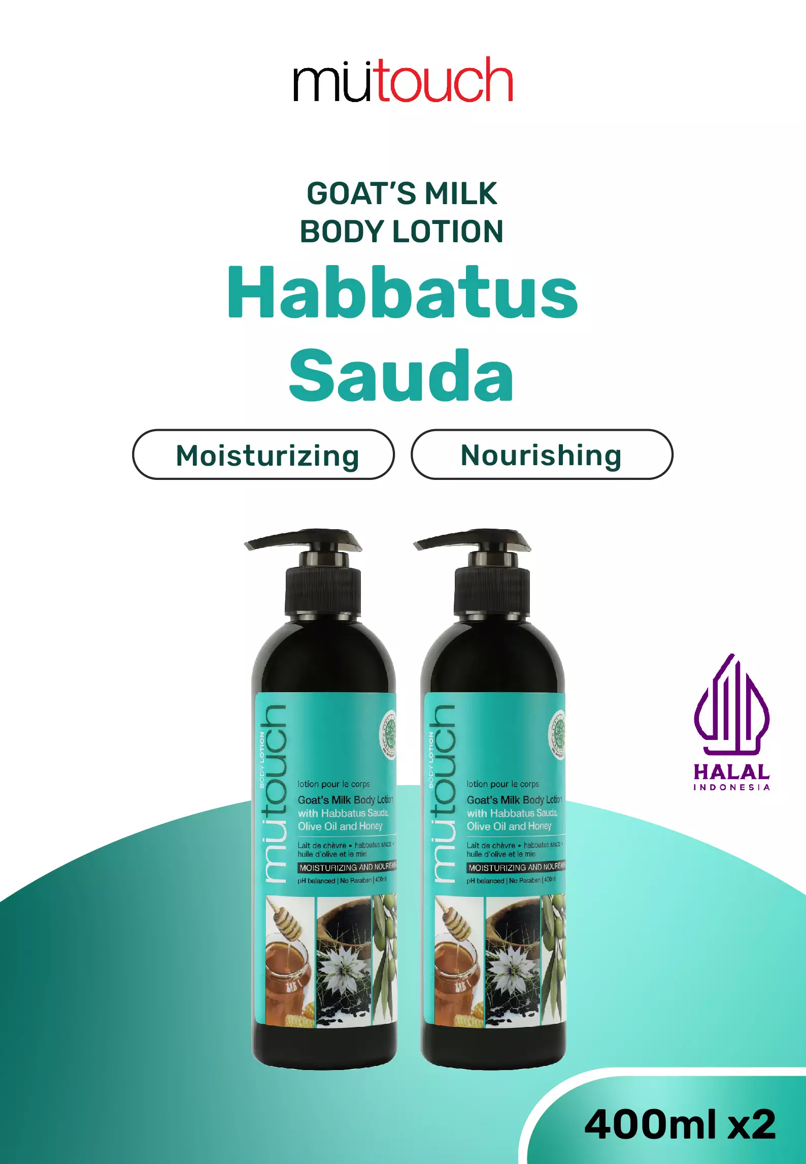 Mutouch Body Lotion HABBATUS SAUDA 400ml - Twin pack (2pcs)