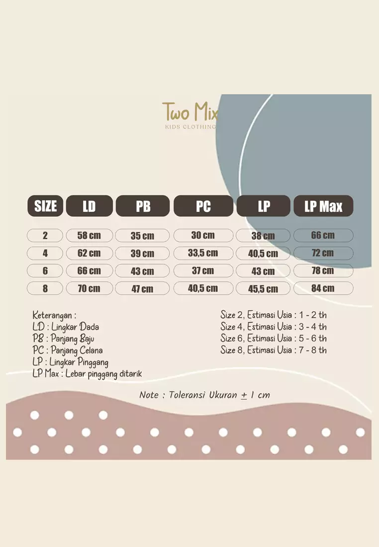 Two Mix Setelan Anak - Kaos Anak dan Celana Pendek Anak Usia 1-8 4225