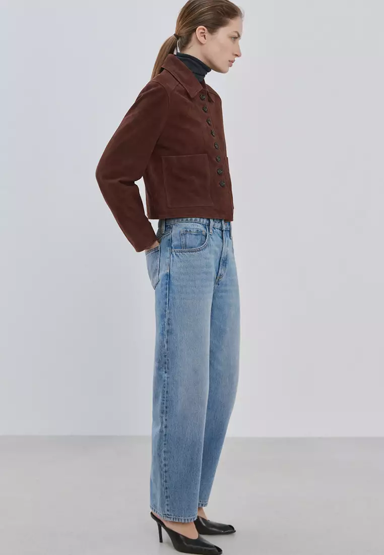 High-Waisted Barrel Jeans