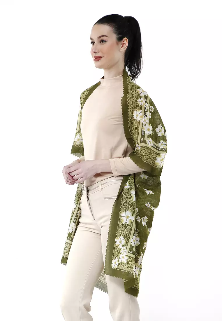 Salana Outer Scarf Cardigan Wanita Voal Lasercut High Quality - Dora Lightgreen