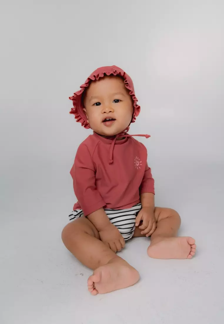 Soleil Baby Unisex Top & Swim Diapers - Dusty Cedar Top