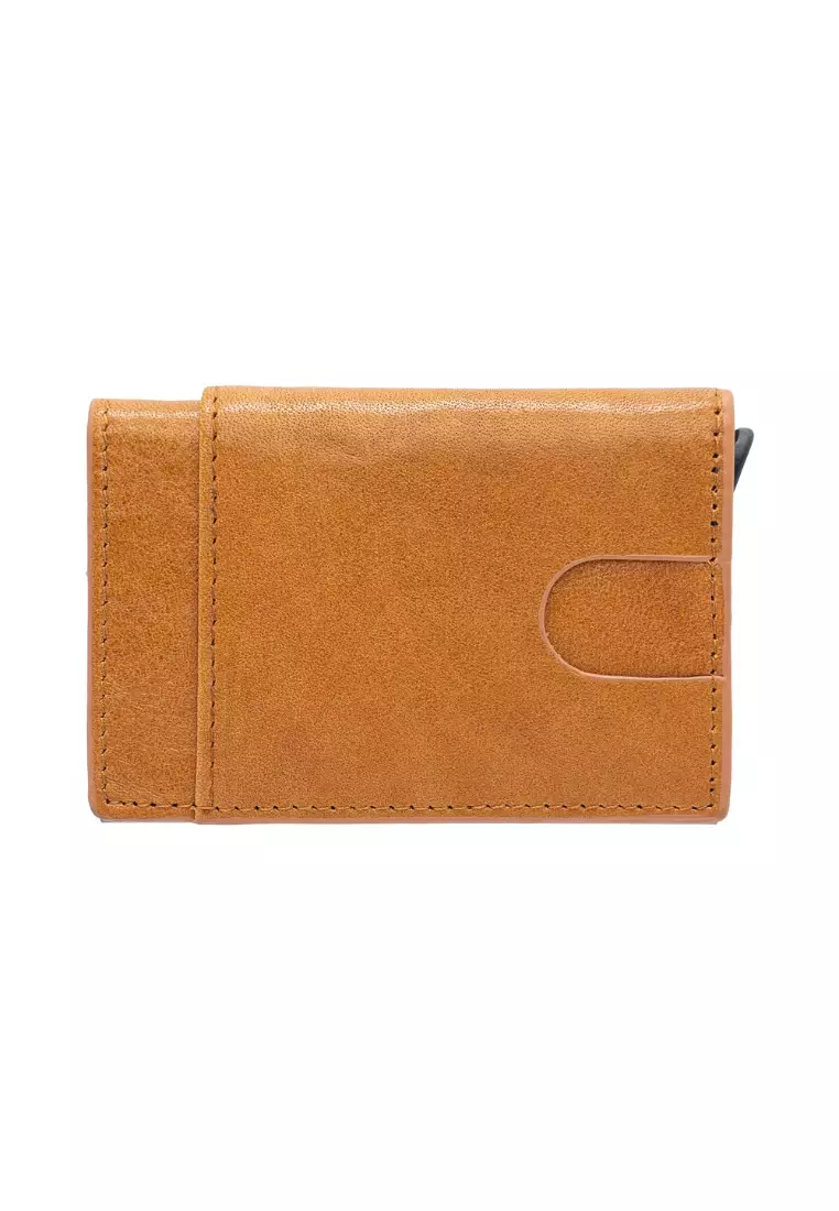 Euro Polo Top Grain Leather Minimalist Cascade Wallet Slim Pop Up Card Case Smart Wallet EWB 20966