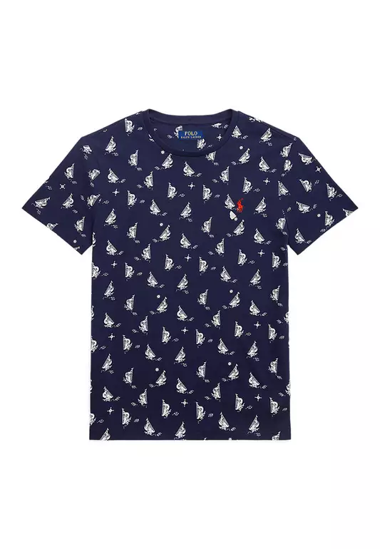 Custom Slim Fit Sailboats Crewneck T-Shirt