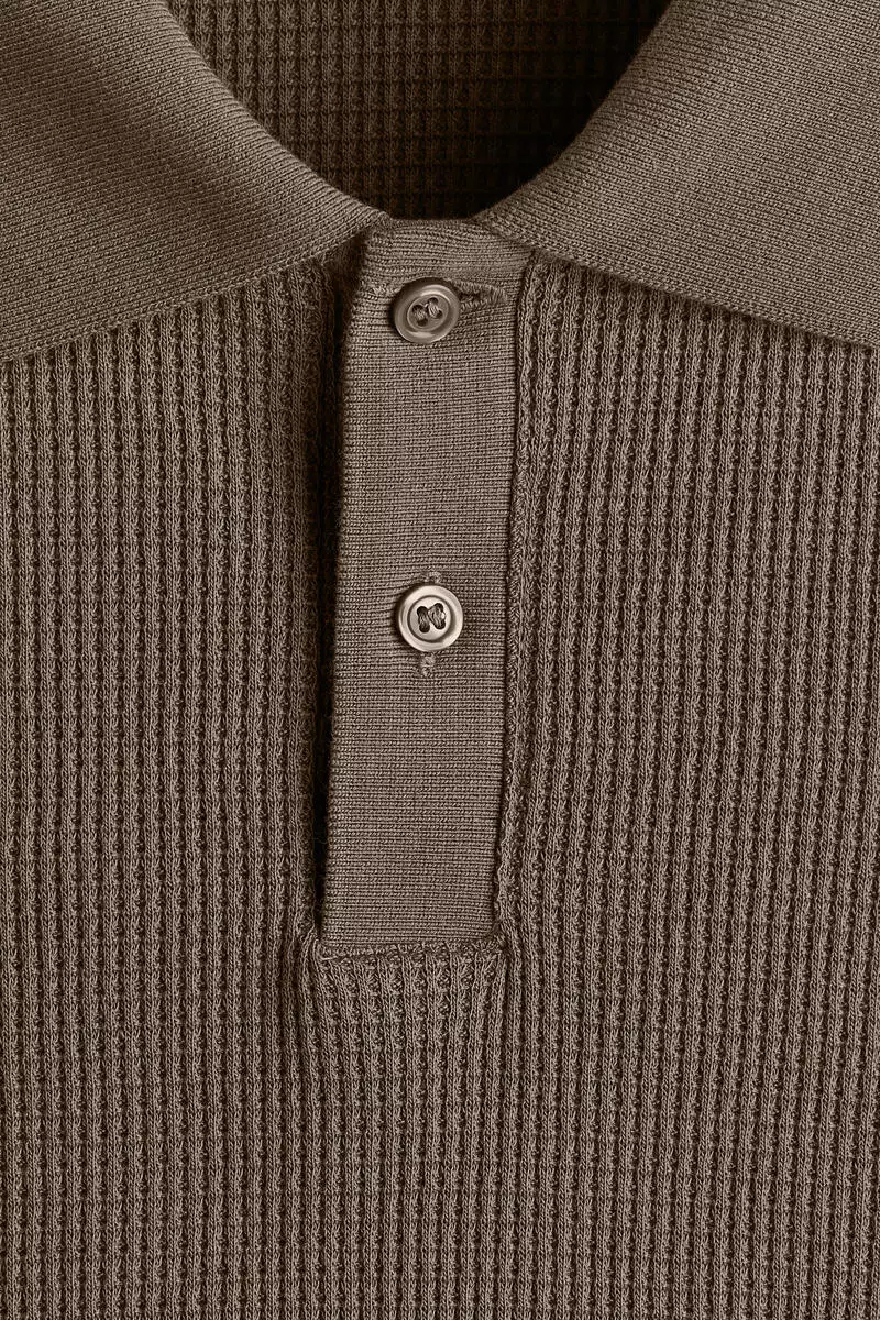 Slim Fit Waffle-knit polo shirt