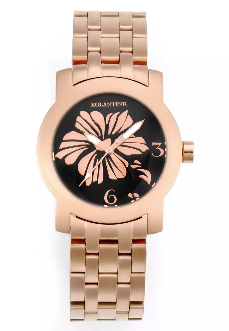 Bauhinia Ladies Pink Gold Plated Steel Quartz Watch on Gold Plated Bracelet