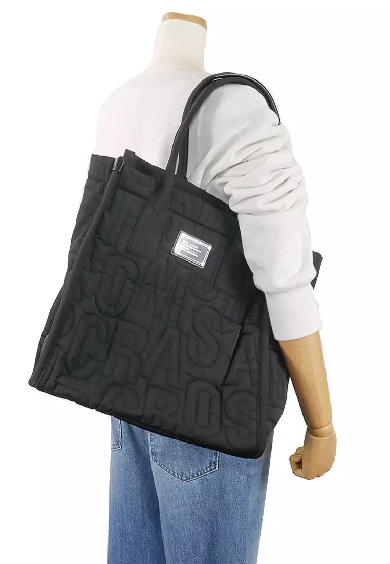 Large Quilted Logo Nylon Tote Azure Blue 4S4HTT008H02