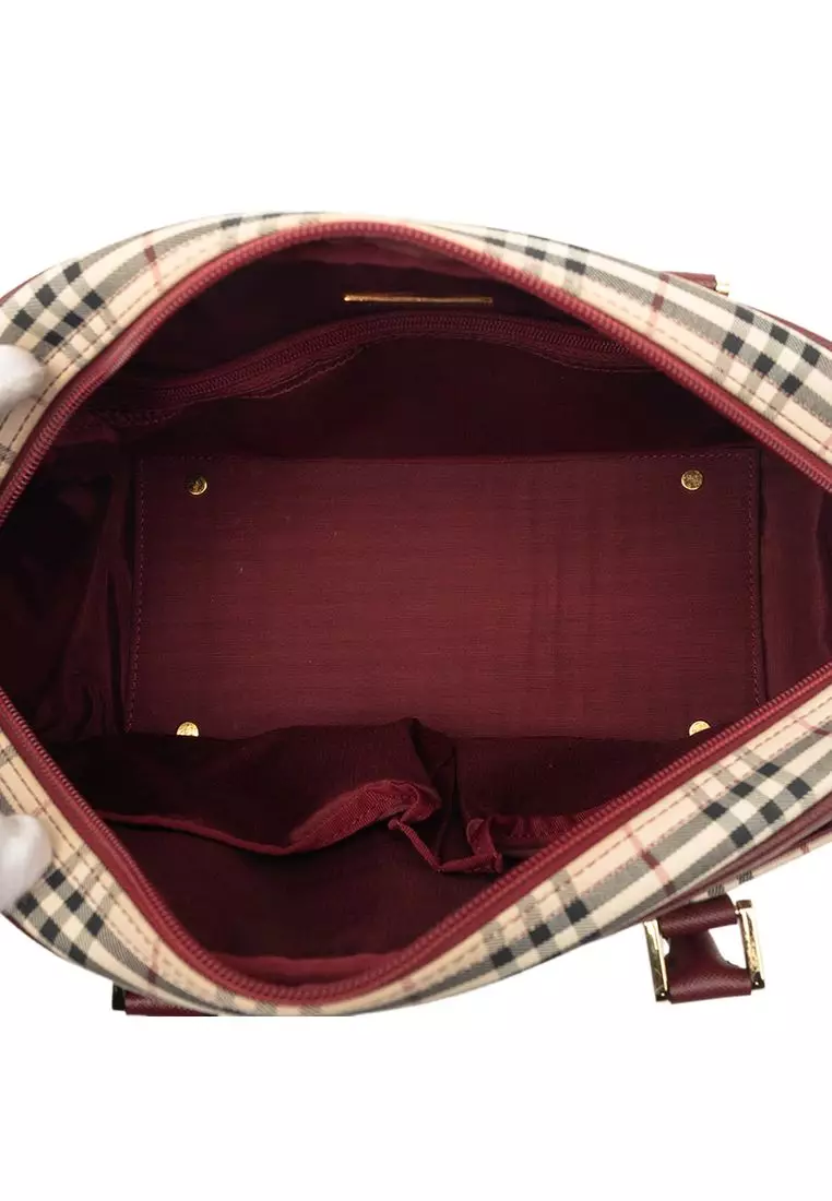 Pre-Loved Burberry House Check Canvas Handbag