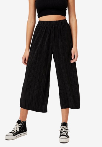 Pleated black pants clearance