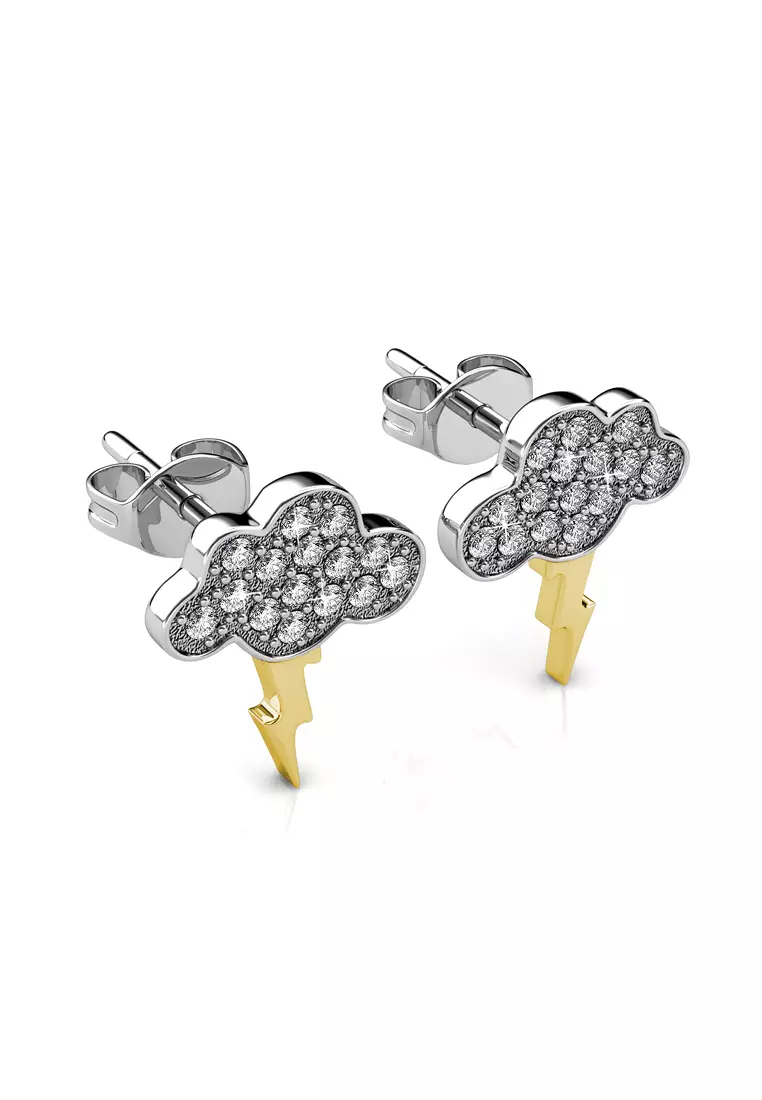 Cloudy Sparks Earrings - Anting Crystal Swarovski by Her Jewellery