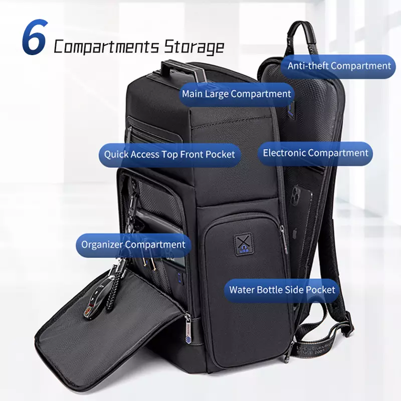 Arctic Hunter B00499 Tas Ransel Backpack Laptop Kerja pria 15.6 Inch - BLACK