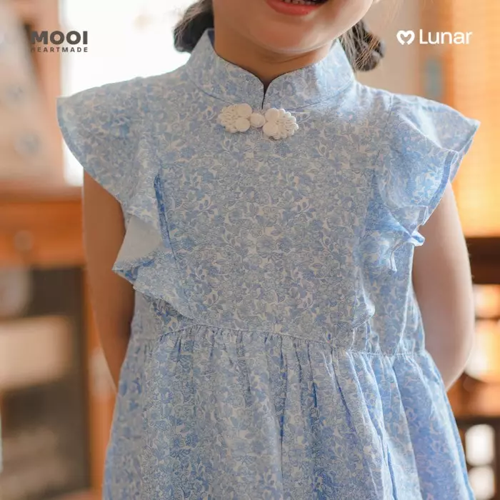 Mooi Dress Anak Perempuan Lunar Collection Daisy Cheongsam Dress - Red Cherry