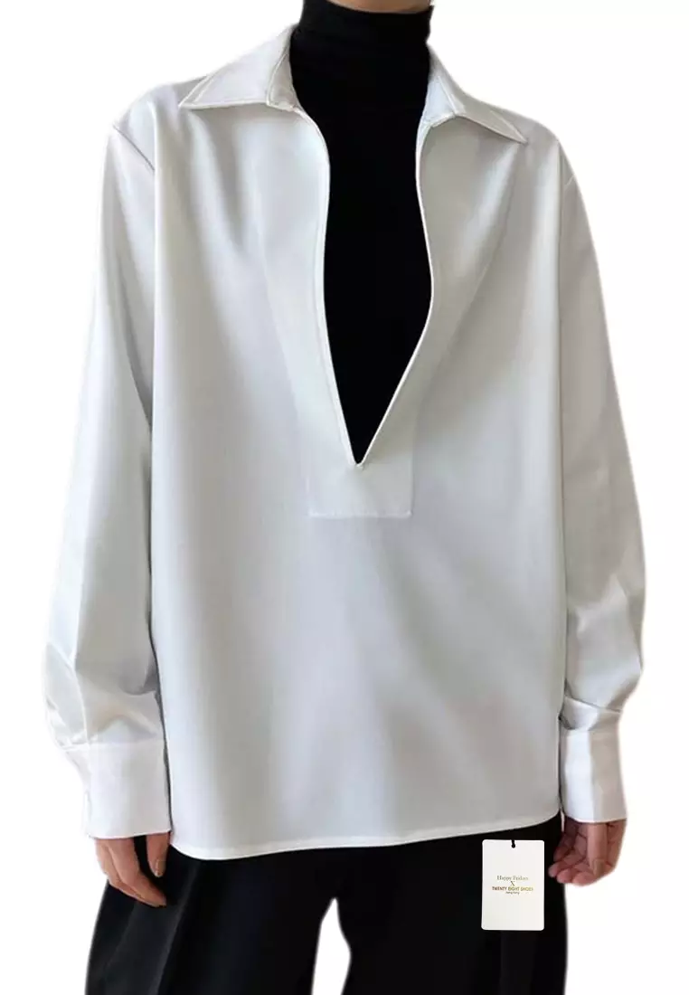 Twenty Eight Shoes Deep V-neck Blouse YX677