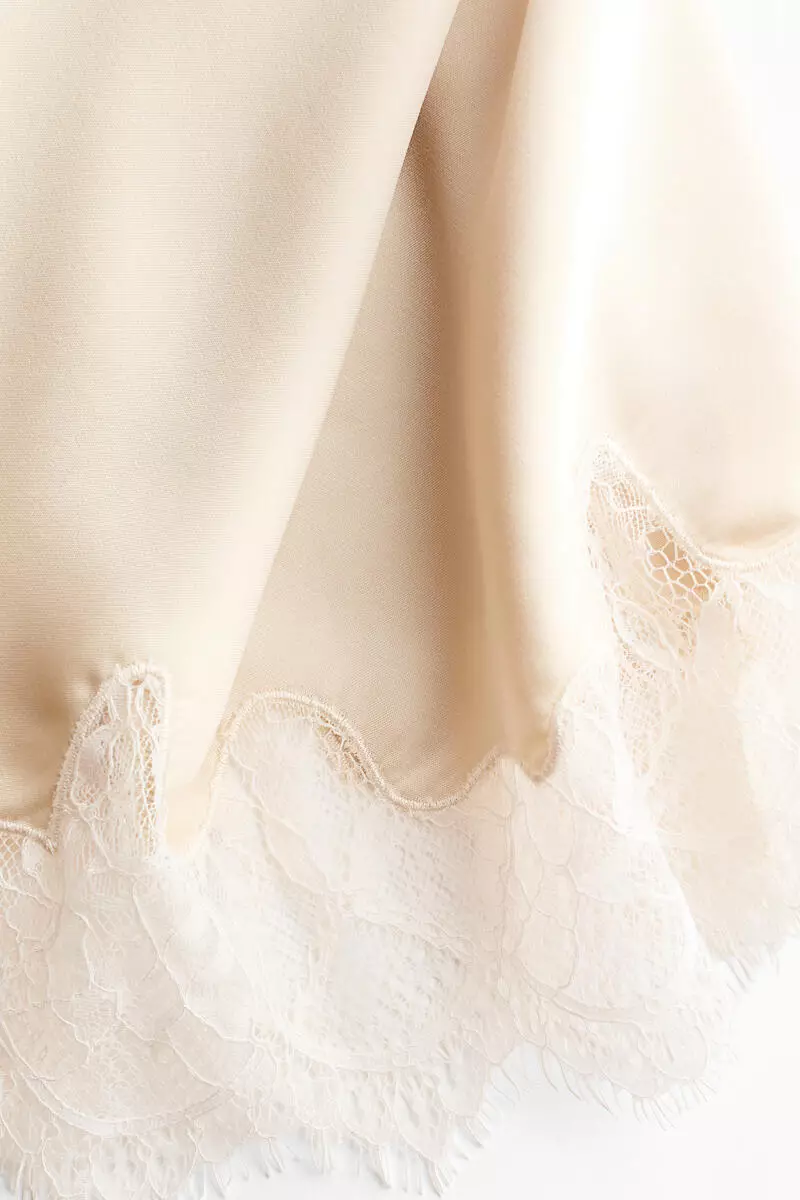 Lace-trimmed slip skirt