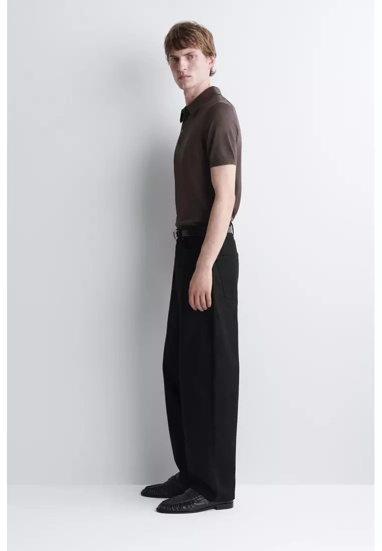 SLIM KNITTED SILK POLO SHIRT