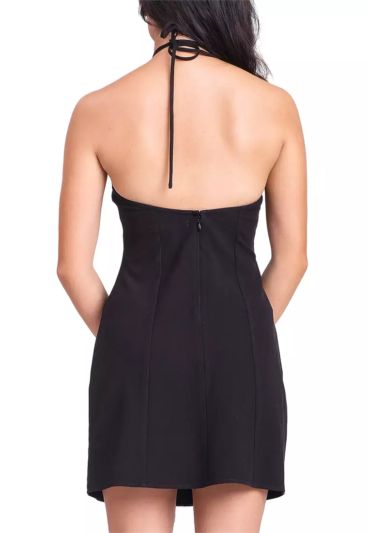 Short Halter Dress With Bow