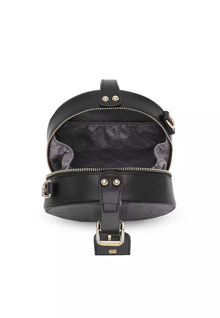 Women's Monogram Top Handle Bag / Sling Bag / Crossbody Bag - Black