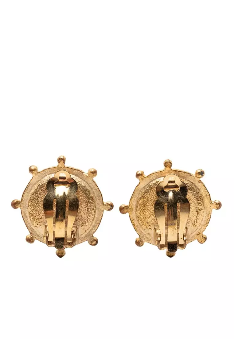 Chanel Pre-Loved Chanel Cc Gold Plated Faux Pearl And Strass  display picture 3