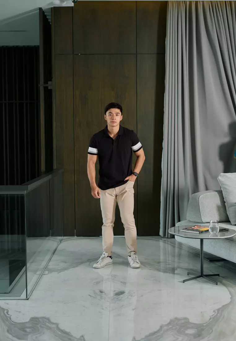 Kale Dion Black / Polo Shirt  Pria / Kaos Kerah Casual