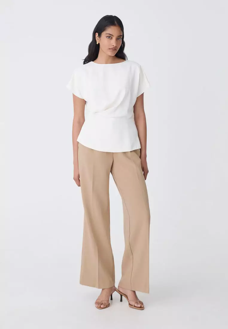 FORCAST Bonnie Gathered Peplum Top