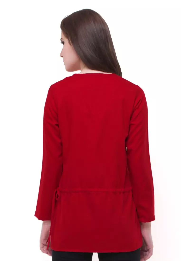 LGS - Slim Fit - Kaos wanita - Model Pita - Lengan Panjang - Merah
