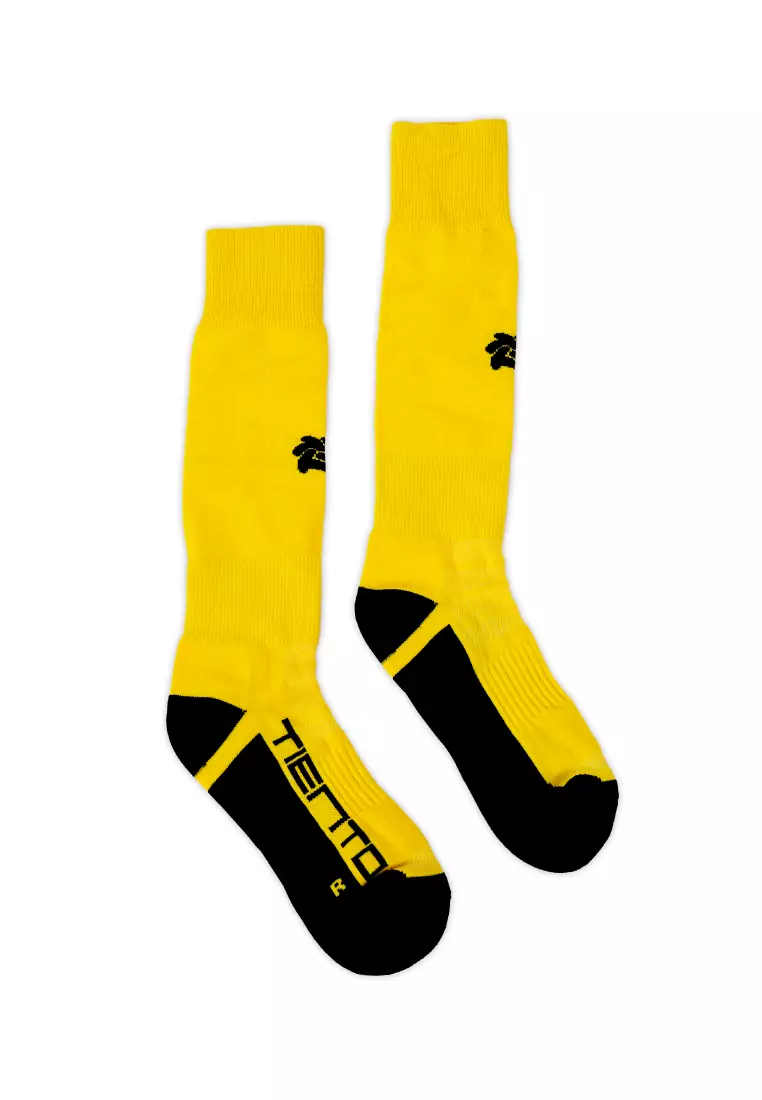 Tiento Sports Socks Kaos Kaki Olahraga Sebetis Running Futsal Sepakbola Anti Bakteri Yellow