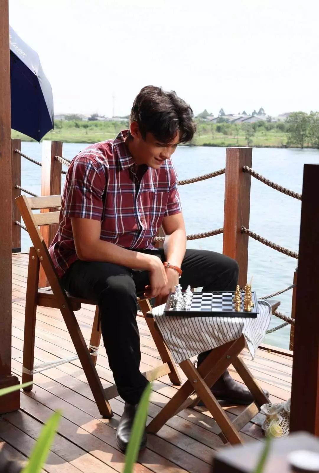 POLICE Kemeja Yarndyed Kotak Regular Fit Pria