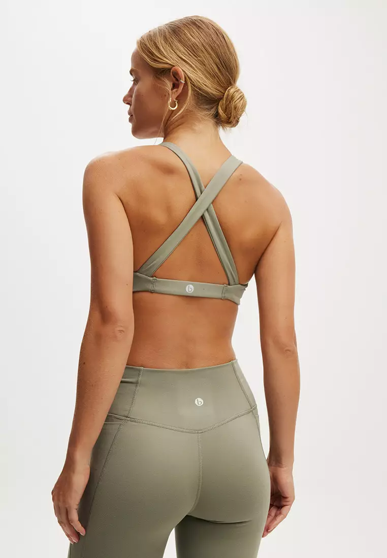 Ultra Soft Plunge Strappy Crop Sports Bra