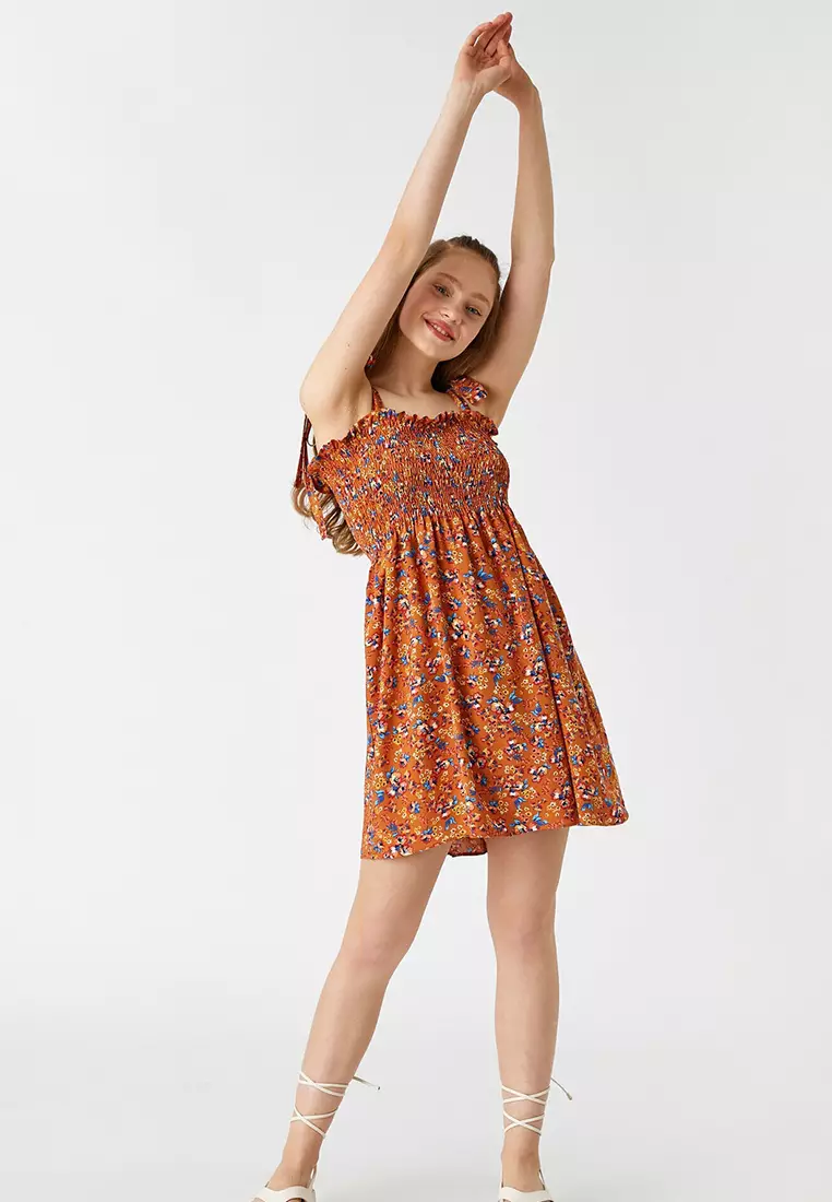 Floral Mini Dress with Thin Straps