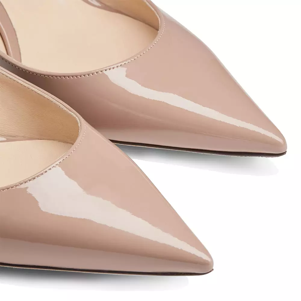 Bing 65 Crystal Strap Patent Leather Heels Ballet Pink