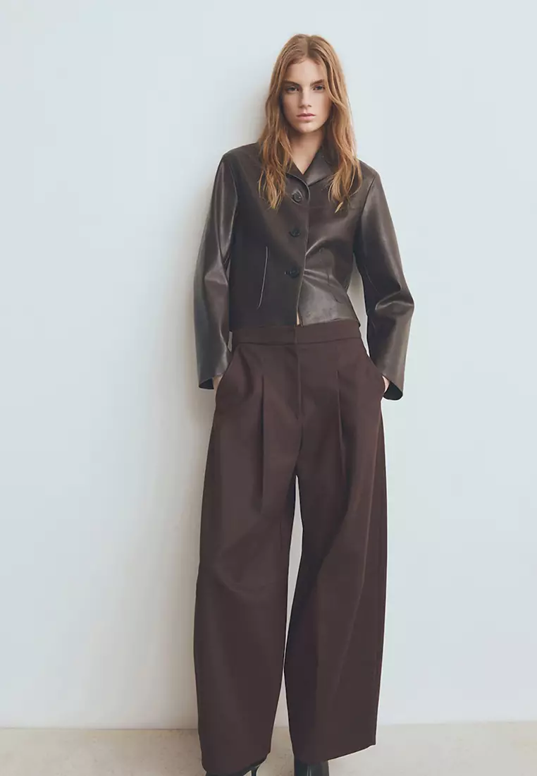 Faux-Leather Jacket With Pockets