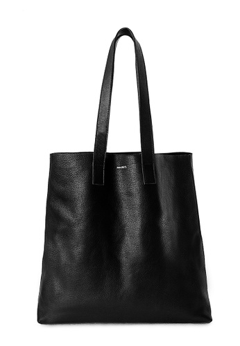 MIAJEES LEATHER black Leather Tote Bag  78B07AC4A20D59GS_1