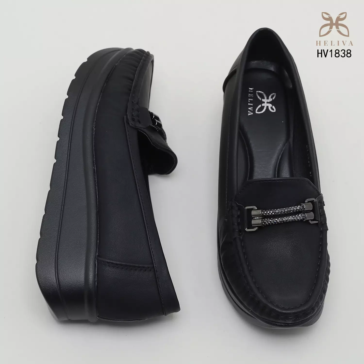 Heliva Denis Wedges Shoes Office Lady Looks With Braided Chain