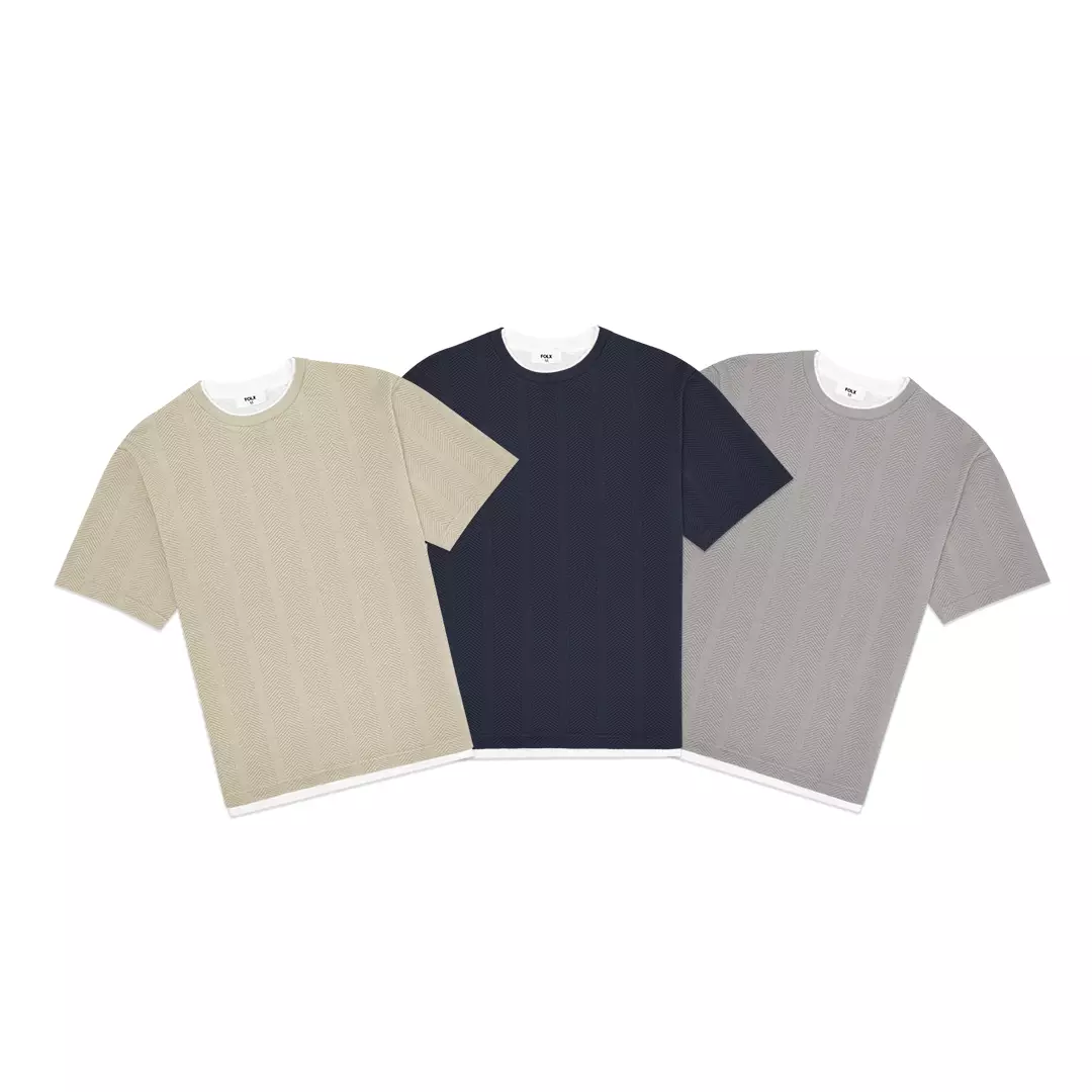 Arrow Textured T-Shirt Khaki