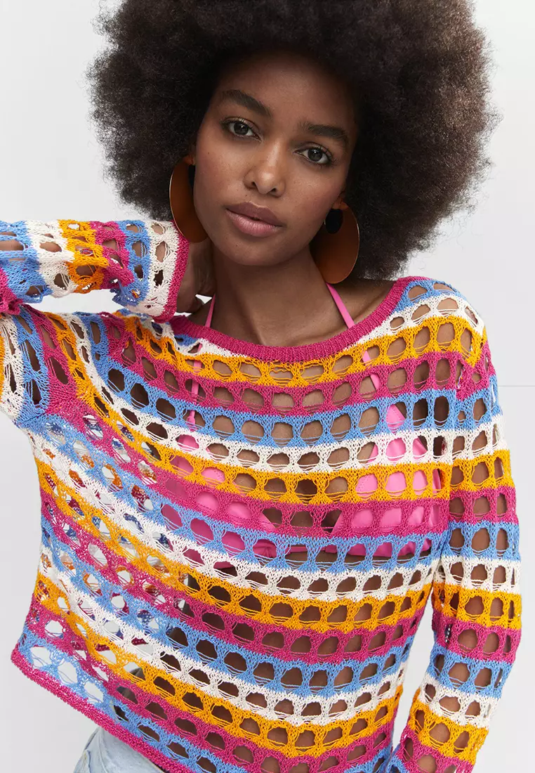 Jual Mango Multicolored Crochet Jumper Original 2023 ZALORA Indonesia